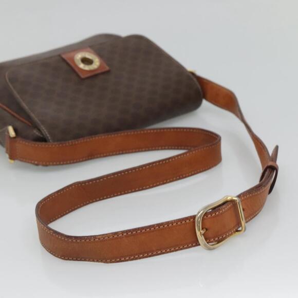 CELINE Macadam Canvas Shoulder Bag Pvc Brown Gold - Picture 7 of 12